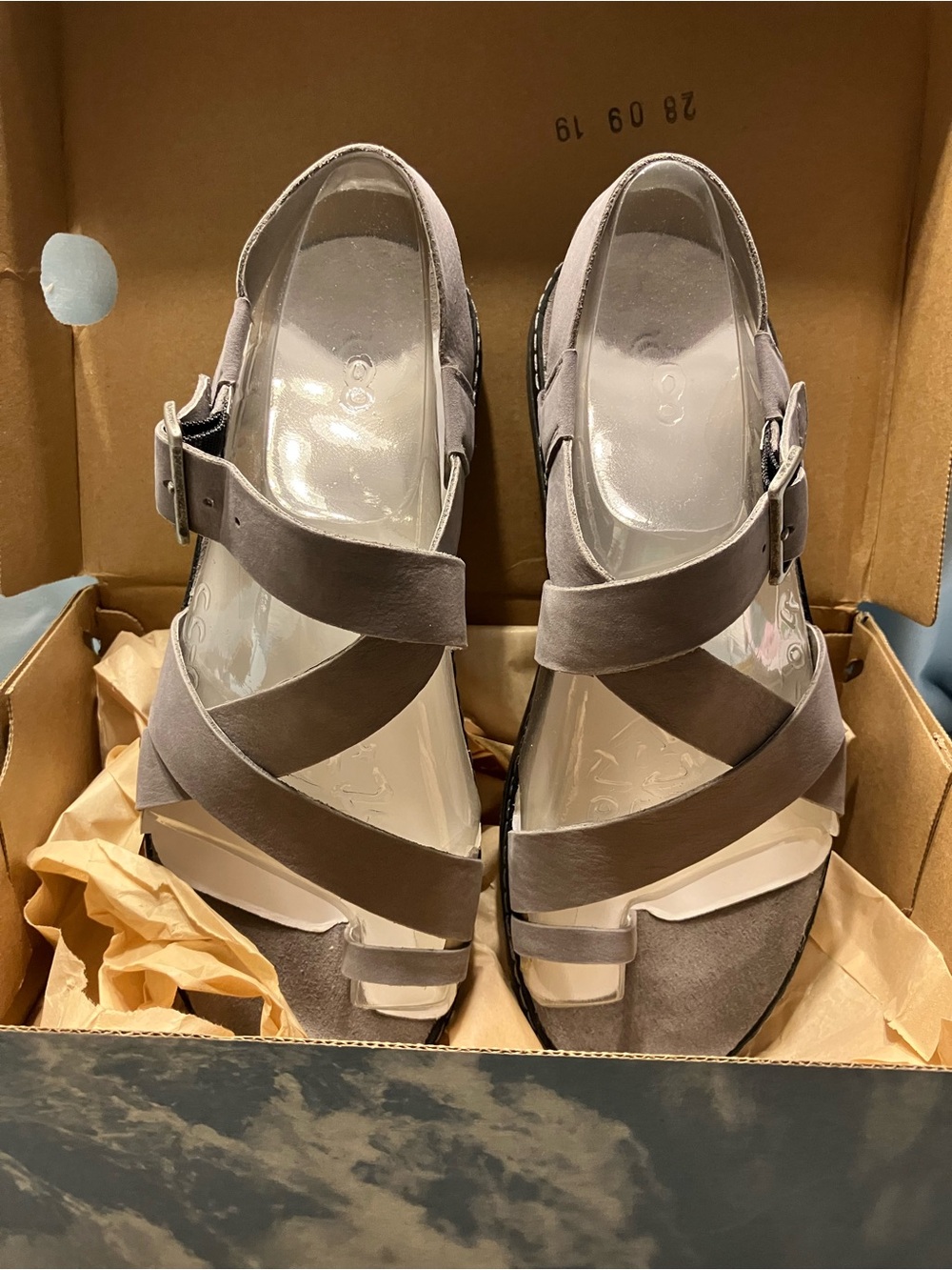 Chaco Women's Gray Suede Crisscross Strap Sandals - Picture 6 of 13